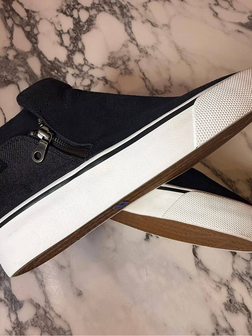 Keds Cooper Zip Black Suede Canvas Sneaker Booties Women's Size 9